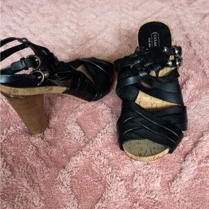 COACH black Strappy Women's Heels
